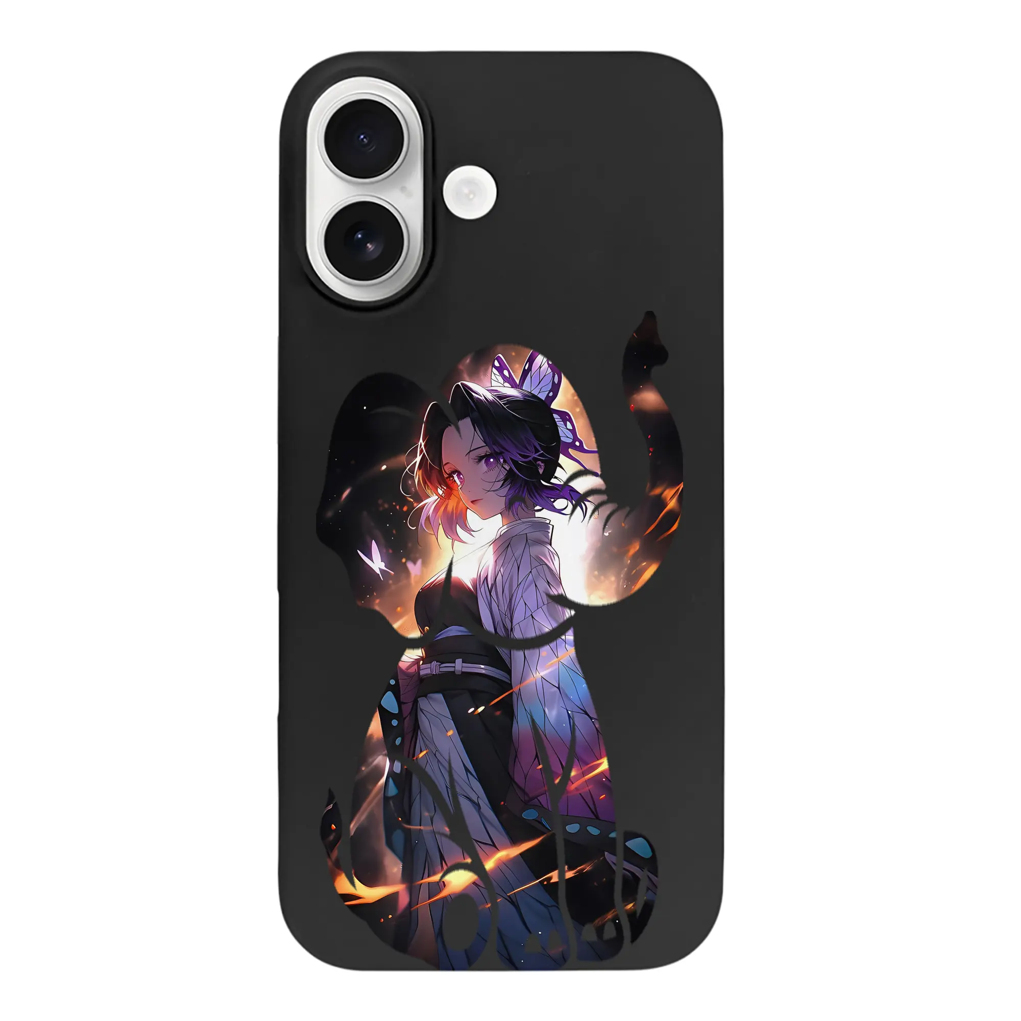 鬼滅の刃 グッズ,胡蝶 しのぶ - iPhone 17 シリーズ シリコンケース 薄型 耐衝撃 指紋防止 ソフトタッチカバー 精密フィット 傷防止 保護ケース iPhone 17/17 Air/17 Pro/17 Pro Max 対応